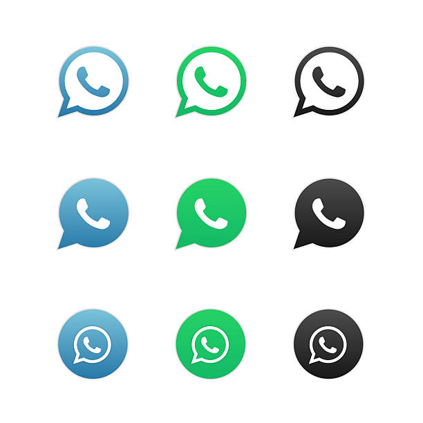 gradient vector telephone icon contact us, mobile application online, chat message icon set with notification icon symbol design symbol template flat style vector - çevrimiçi mesajlaşma platformu stock illustrations