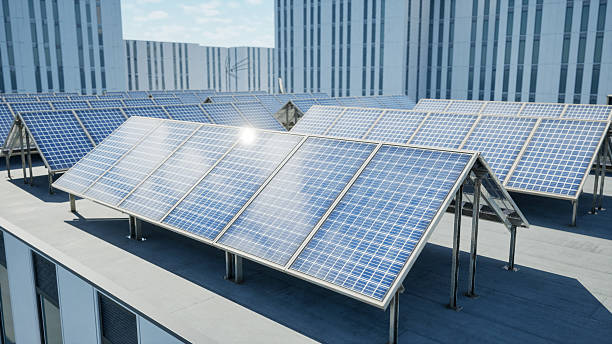 istock 3D City Solar Energy System on Modern Building Rooftop 2225699985