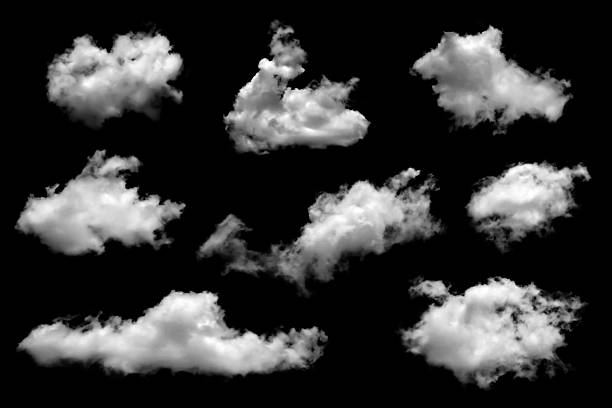 istock Clouds in the sky with black and white isolated like background with lights and patterns isolated on the image. 2225712675