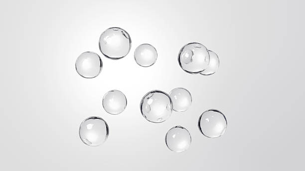 istock 3D Illustration.Transparent, beautiful spherical liquid on a white background. Multiple. (Horizontal) 2225715537
