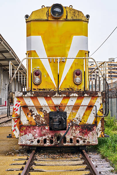 Old rusty abandoned steam locomotive