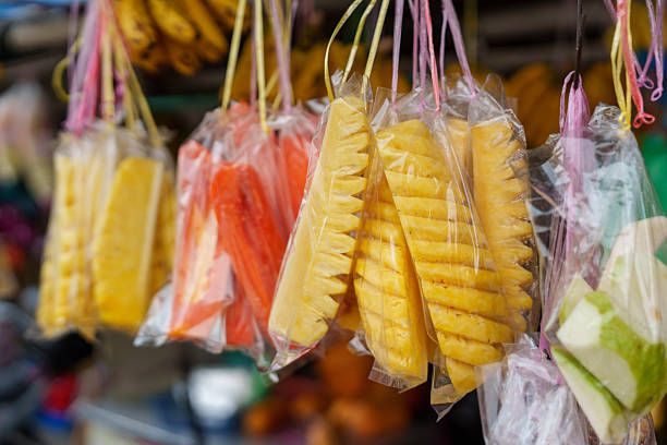 Packaged Sliced Tropical Fruits Hanging for Sale