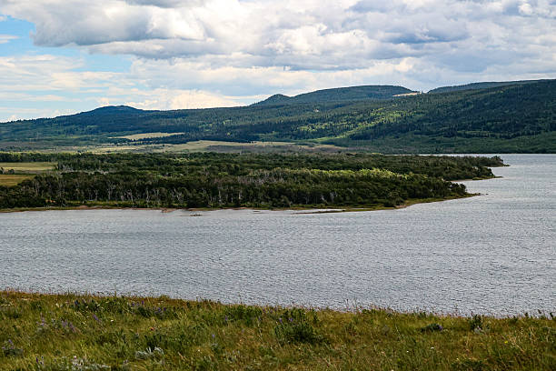 View of the lake on an overcast day.