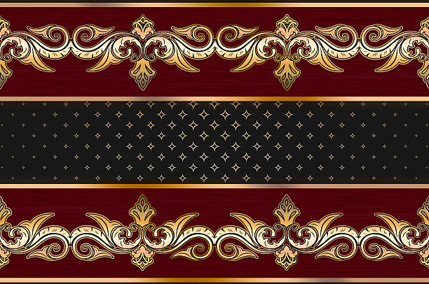Black and red decorative background with elegant golden ornament.