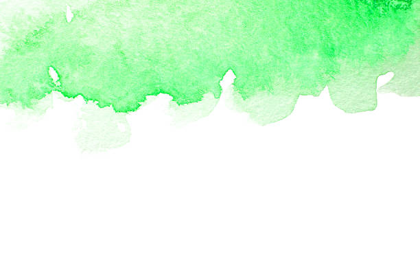 istock Green watercolor on paper 2225747548