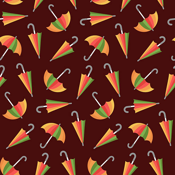 autumn seamless pattern with colorful rain umbrellas, perfect for seasonal designs. Vector illustration