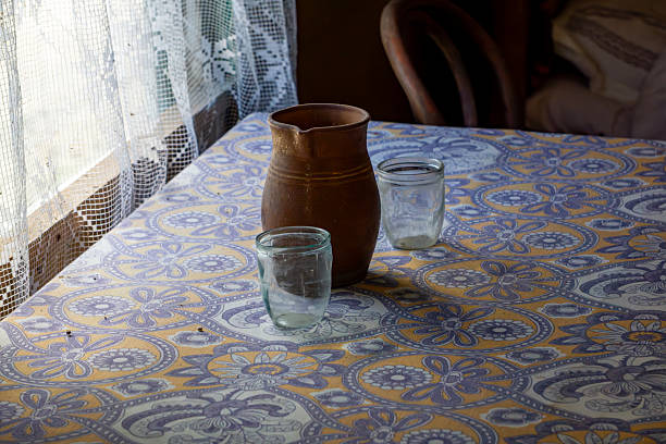 This is a photograph of glass yellow bottle indoors with natural sunlight at home.