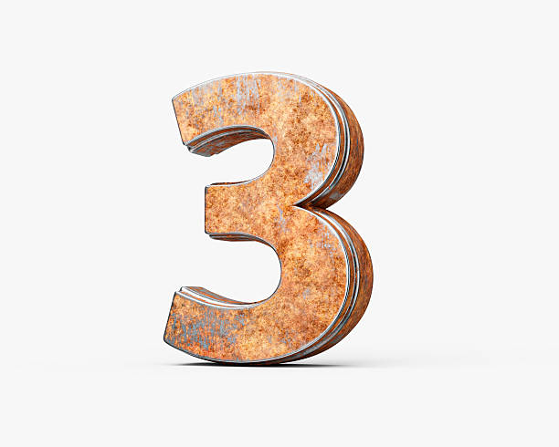 istock Number Three 3 Digit Made Of Old Rusty Iron Metal Texture On White Background 3d Illustration 2225772089