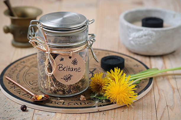 istock Beltane incense blend with frankincense, resins and herbs on wooden table 2225772525