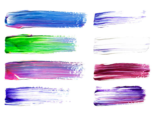 istock Abstract acrylic color brush strokes isolated on white, creative illustration, fashion background. Vector 2225773221