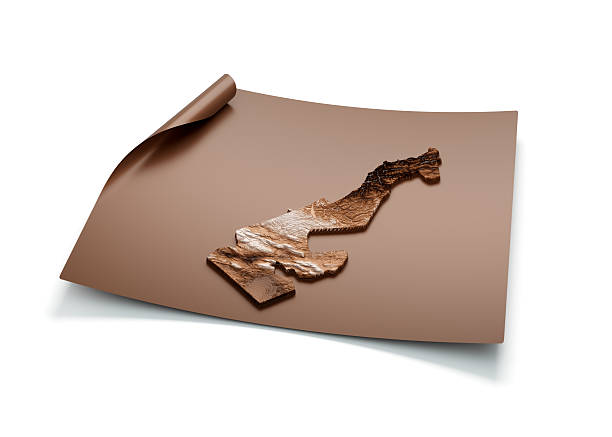 istock Map Of Monaco Old Style Brown On Unrolled Map Paper Sheet On White Background 3d Illustration 2225773322