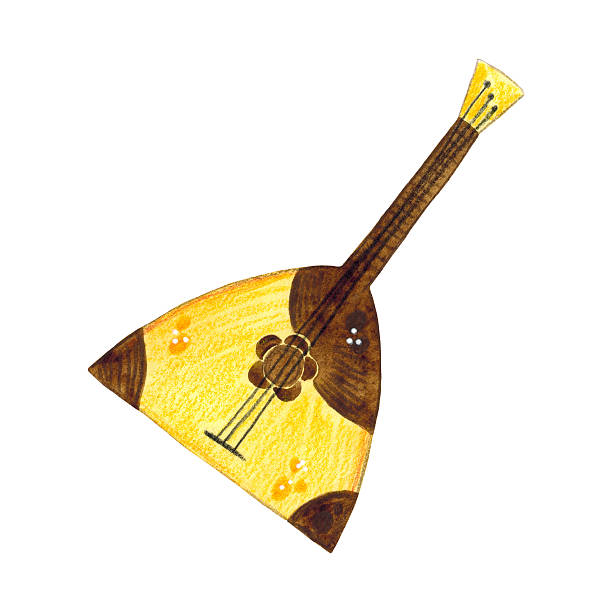 istock Musical instrument, balalaika, cartoon, decorative. Watercolor illustration hand drawn. Drawing for postcards, stickers, print. Music, holiday, Maslenitsa, folk, traditional 2225789207