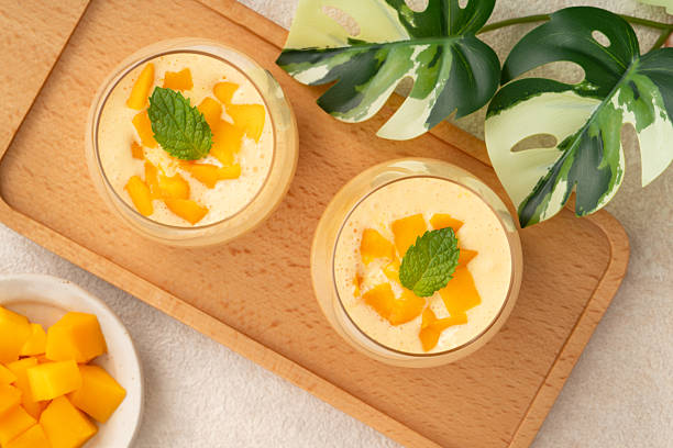 istock Mango Mousse Dessert in Glass Cups 2225797580