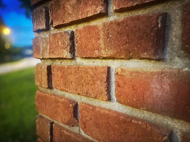 Brick Corner in the Park at Night