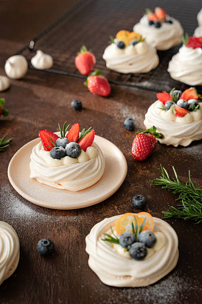 istock Summer Pavlova Dessert with Berries and Cream 2225804546