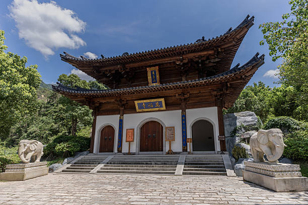 istock A traditional Chinese temple complex beneath blue sky and white clouds. 2225808889