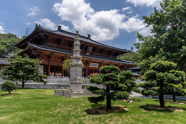 istock Classical Chinese temple halls and courtyards under clear daylight. 2225808951