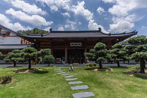 istock Classical Chinese temple halls and courtyards under clear daylight. 2225808989