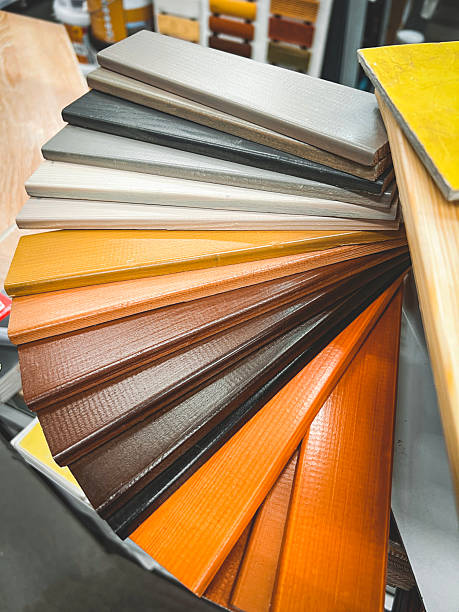 samples of paint for finishing wooden surfaces
