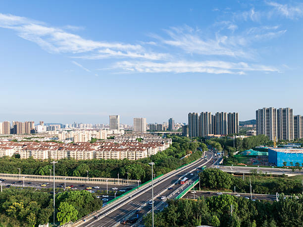 istock Aerial view of urban expressway hub 2225813307
