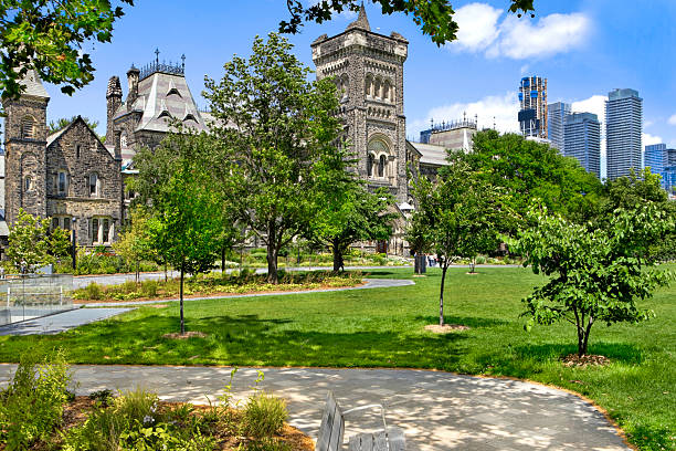 Toronto, Canada - October 6, 2025: University College Building in U of T St. George campus in Toronto. Created in 1853, University College Building has been designated a National Historic Site