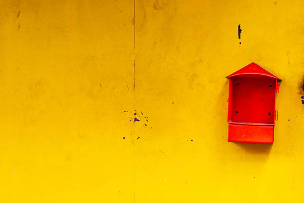 Basseterre, St Kitts and Nevis - March 28, 2028: Mail boxes along the streets of the port town of Basseterre in Saint Kitts and Nevis
