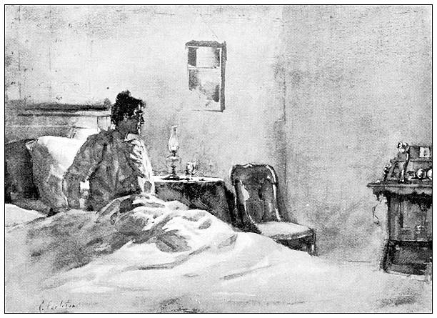 Antique magazine image: Waking up at night