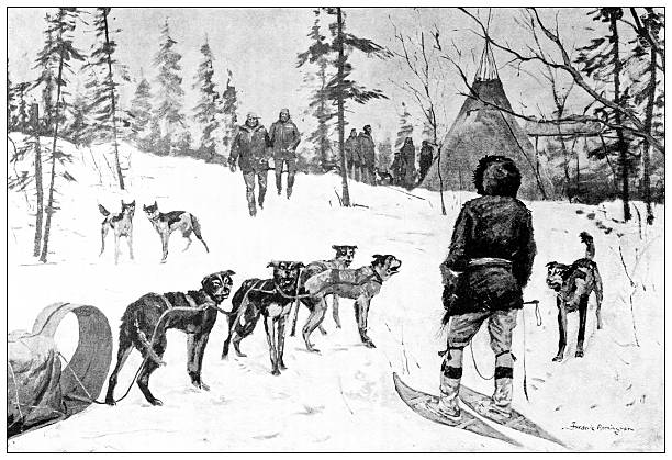 Antique magazine image: Exploration of the Canadian Barren Grounds, Nunavut and Northwest Territories