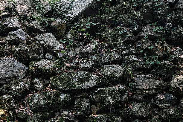 japanese castle natural stone stone wall,