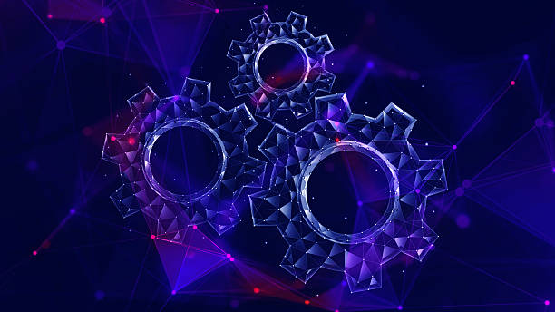 istock Gears concept with duotone plexus lines 2225833868