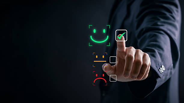 istock Customer Satisfaction Concept. Businessman selecting positive feedback icon on digital interface to evaluate service quality, improve customer experience, and enhance company reputation 2225836745