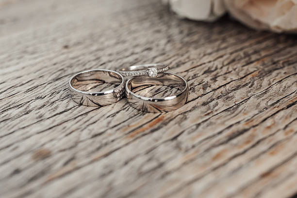 istock A couple's wedding rings are on a wooden table 2225840527
