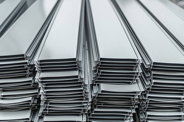 istock Metal Sheets Stacked Neatly in a Warehouse During Daylight With a Focus on Industrial Materials 2225841580