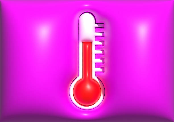 Fluffy warm degree icon on pink soft balloon surface.