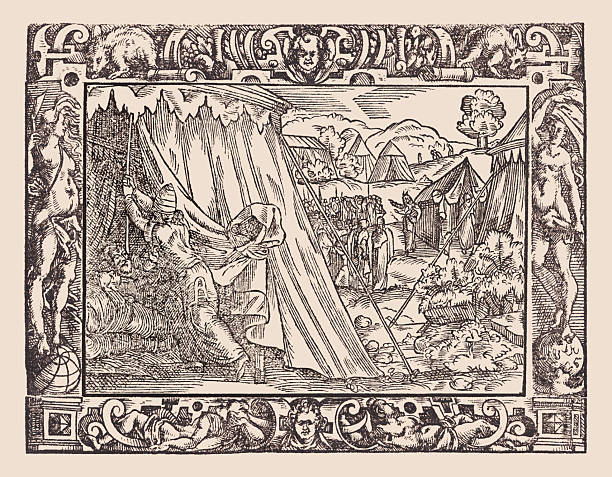 istock The Zeal Of Phinehas (Numbers 25, 6-13), wood engraving, published 1607 2225846593