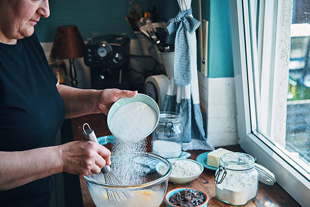 Preparing Chocolate Brownies with High Quality Cocoa and Chocolate in Domestic Kitchen