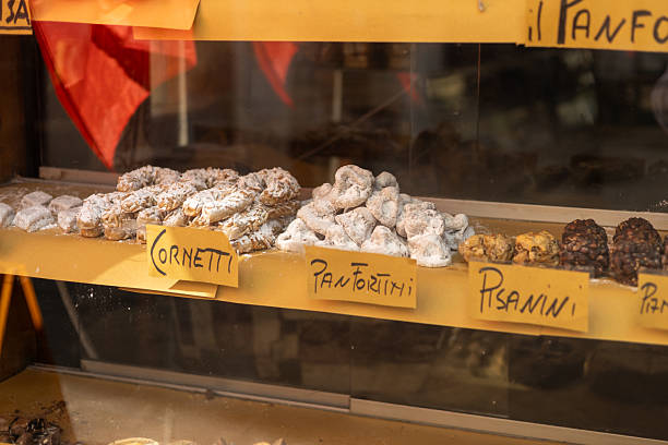 Sweets of Pisa. Italian pastries pisanini, cornetti