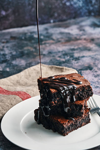 istock Chocolate Brownies Served with Chocolate Sauce 2225848961