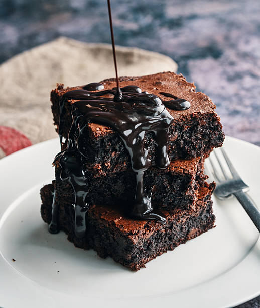 istock Chocolate Brownies Served with Chocolate Sauce 2225849037