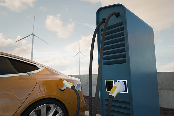 istock EV car charging at station. electric energy for transportation and technology. 2225852698