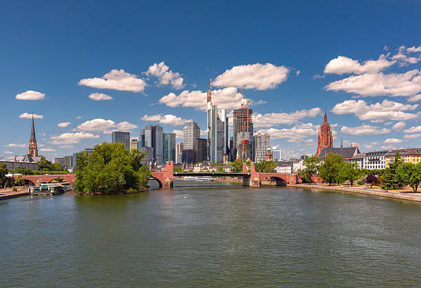 Skyline and Main River in Frankfurt am Main Germany