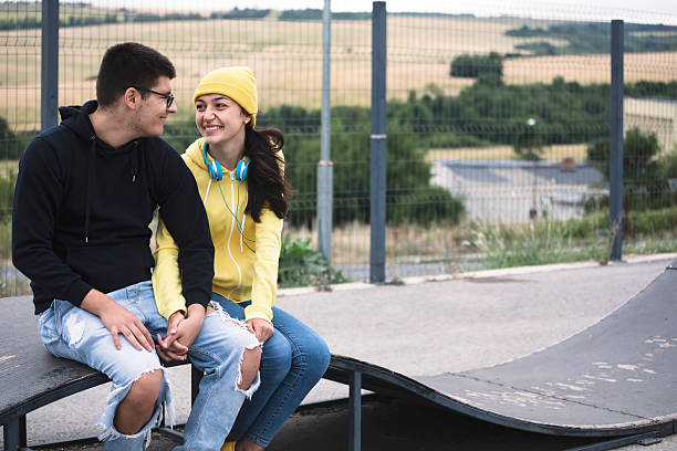istock Teen romance at skate park 2225854068