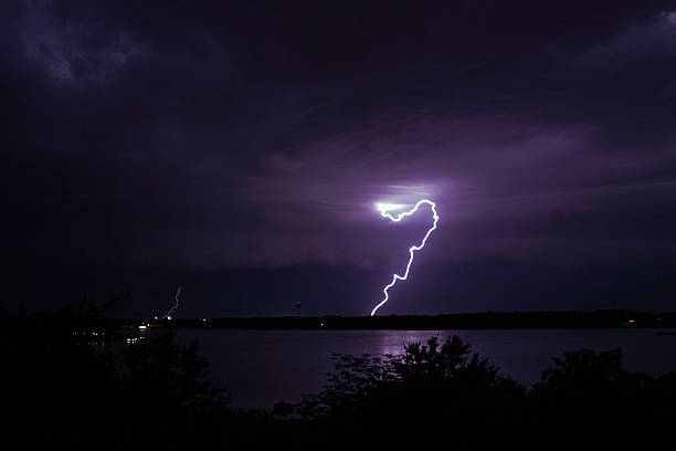 istock lightning ground strike a night over lake lewisville 2225855080