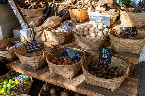 istock Various ingredients are placed in bamboo baskets at the market 2225855585