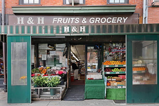 New York, NY - June 26, 2025: Old fashioned grocery store in Manhattan