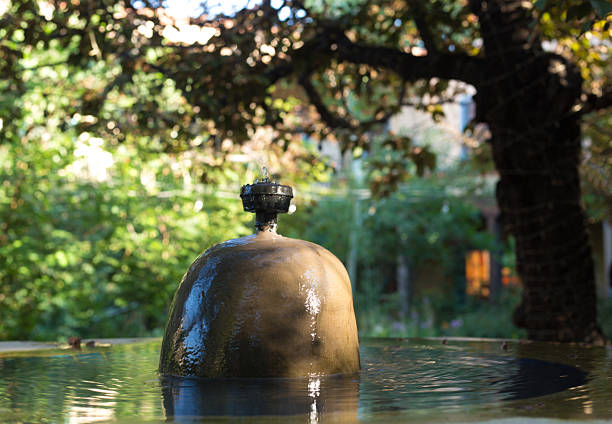 Santa Fe, NM: Outdoor Fountain, Sena Plaza Downtown