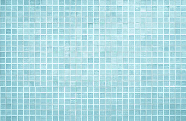 istock Blue light ceramic wall chequered and floor tiles mosaic background in bathroom, kitchen. Design pattern geometric with grid wallpaper texture decoration pool. Simple seamless abstract surface clean. 2225889721