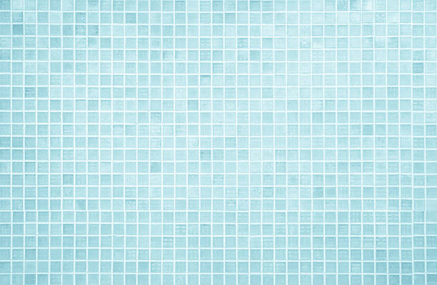 istock Blue light ceramic wall chequered and floor tiles mosaic background in bathroom, kitchen. Design pattern geometric with grid wallpaper texture decoration pool. Simple seamless abstract surface clean. 2225889740