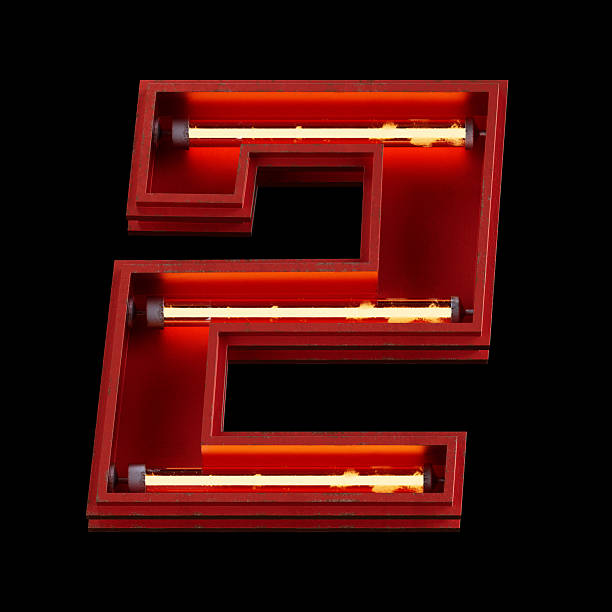 Bright Neon Font with fluorescent tubes.Metallic futuristic  cyberpunk Alphabet. 3d Rendering Isolated on black Background.