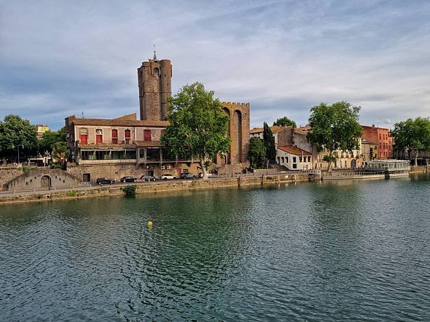 istock Evening in the River in Agde with a cloudy sky background. 2225892284